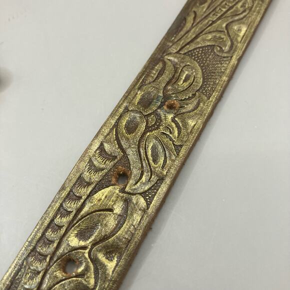 VTG Streets Ahead Belt M Rhinestone Tooled Leather Multicolor Western Artsy 90s - Picture 5 of 10